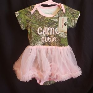 Infant camo tutu onsie